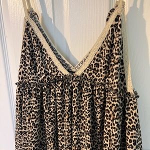 Boho Leopard Babydoll Dress